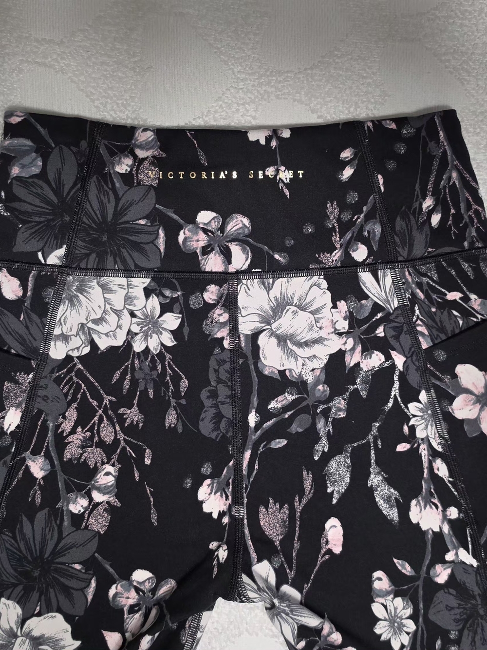 Victoria's Secret Black Floral High-Waist Women’s Shorts